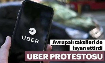 İspanyalı taksicilerden Uber protestosu
