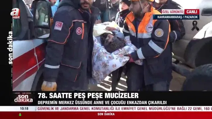 78. saatte peş peşe mucizeler! Anne ve çocuğu enkazdan böyle çıkartıldı | Video