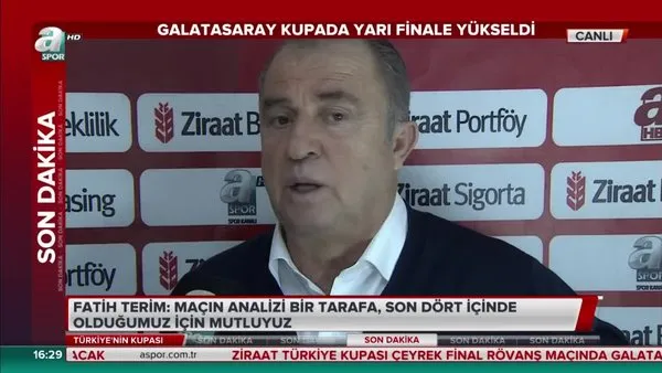 Galatasaray Teknik Direktörü Fatih Terim'den Hatayspor karşılaşması sonrası canlı yayında flaş açıklamalar!
