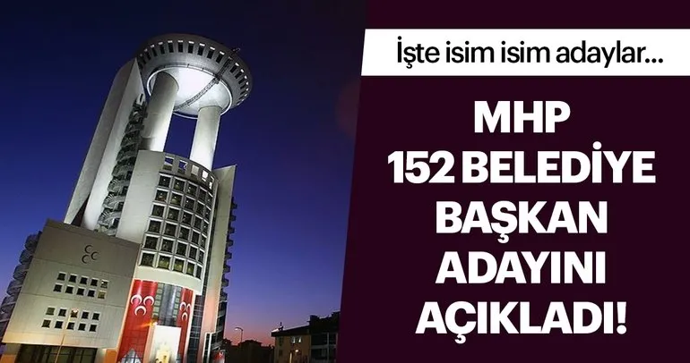 Son dakika haberi: MHP 152 belediye başkan adayını açıkladı - MHP 2019 aday listesi