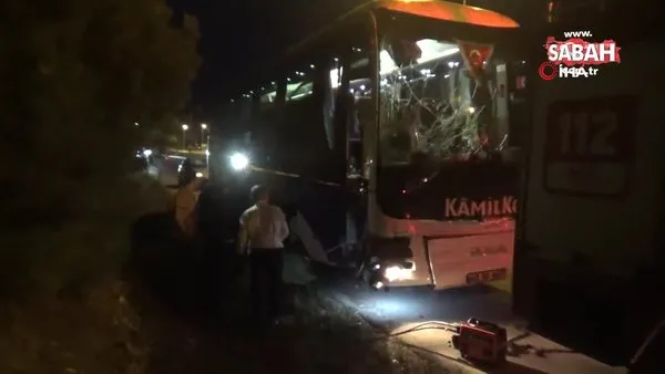 Afyonkarahisar’da yürekleri ağza getiren otobüs kazası | Video