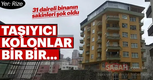 Taşıyıcı kolonlarında çatlaklar oluşan bina boşaltıldı