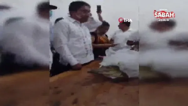 Meksika’da belediye başkanı timsahla evlendi | Video