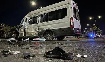 Gaziantep'te tır işçi servisine çarptı: 3'ü ağır 13 yaralı #gaziantep