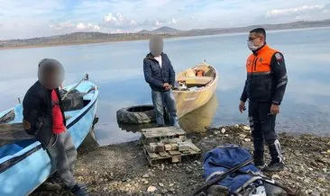 Uluabat gölündeki kaçak avcılar suçüstü yakalandı