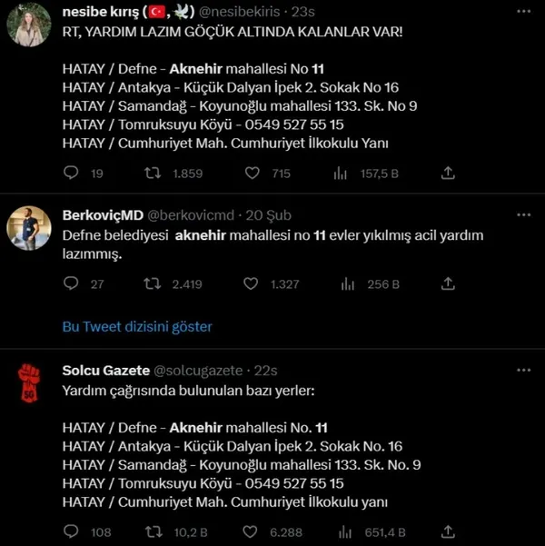 1677245799343.jpg Sosyal medyadaki deprem provokatörlerinin yalan ağı! Teyitsiz bilgilerle toplumu kışkırttılar! İşte ihanet kümesi...