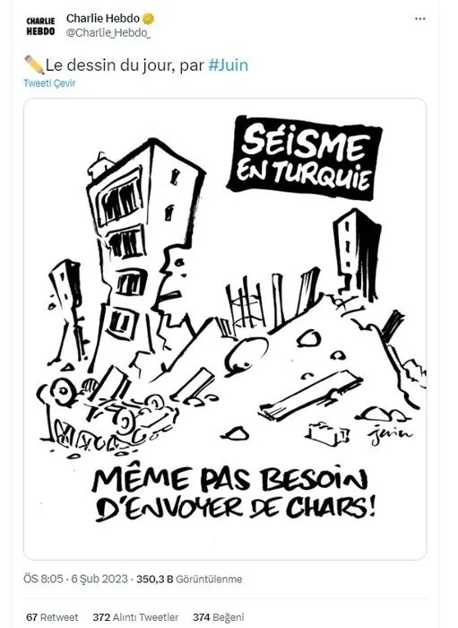 Murat Boz’dan Charlie Hebdo’ya sert tepki: O kadar şerefsizsin ki... Skandal deprem karikatürüne ünlülerden tepki yağdı