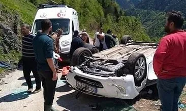 Trabzon’da araç uçuruma yuvarlandı : 1 ölü