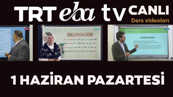 TRT EBA TV izle! (1 Haziran Pazartesi) Ortaokul, İlkokul, Lise dersleri 'Uzaktan Eğitim' canlı yayın | Video