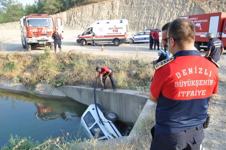 Denizli’de otomobil sulama kanalına devrildi: 2 ölü