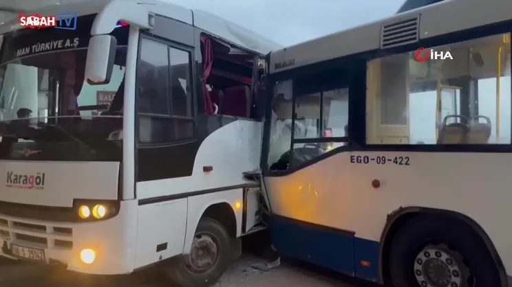 Ankara'da EGO otobüsü ile servis aracı çarpıştı, yaralılar var | Video