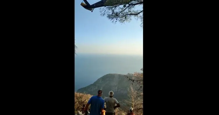 Marmaris’te kayalık alana düşen çoban jandarma helikopteriyle kurtarıldı