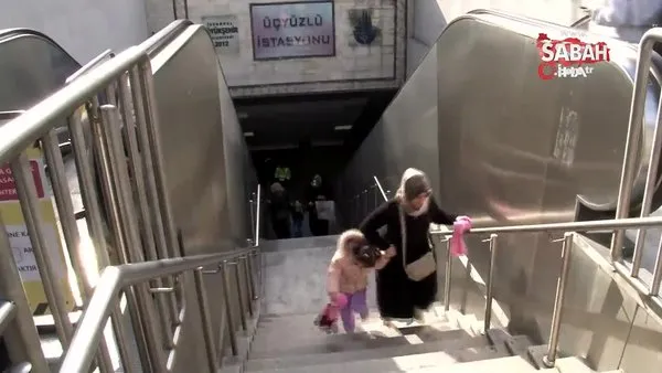 Esenler Üçyüzlü Metrosunda faciadan dönüldü: Yürüyen merdiven bir anda çöktü | Video