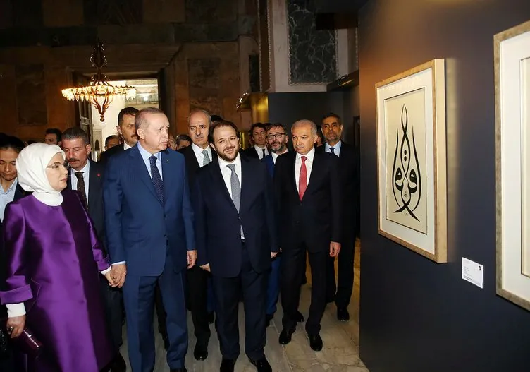Cumhurbaşkanı Erdoğan'ın Yeditepe Bienali açılışından yansıyan kareleri