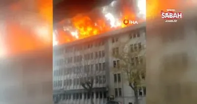 Erzurum’da korkutan yangın! Eski İller Bankası binası böyle yandı | Video