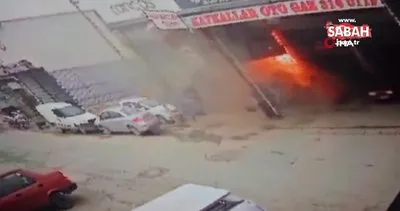 Otomobil LPG tankı bomba gibi patladı | Video