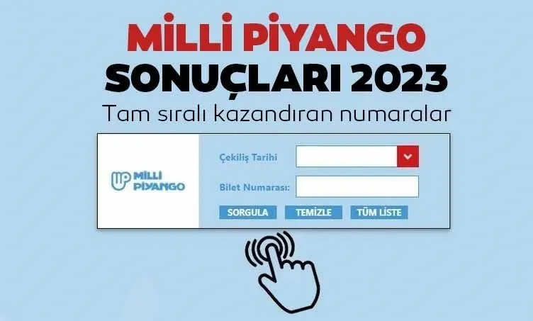 Milli Piyango sonuçları sorgulama 2023 | Yılbaşı özel çekilişi Milli Piyango sorgulama ekranı ile MPİ sıralı tam liste yayında! İşte amorti, büyük ikramiye ve teselli ikramiyesi kazanan numaralar