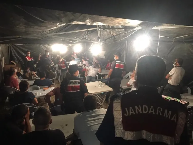 Tarlada kurdukları çadırda kumar oynayanlar suçüstü yakalandılar