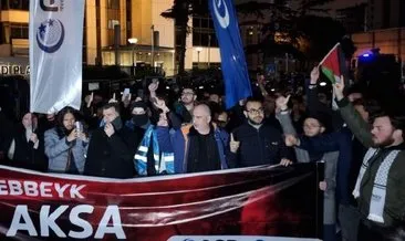 İsrail Başkonsolosluğu önünde Mescid-i Aksa protestosu