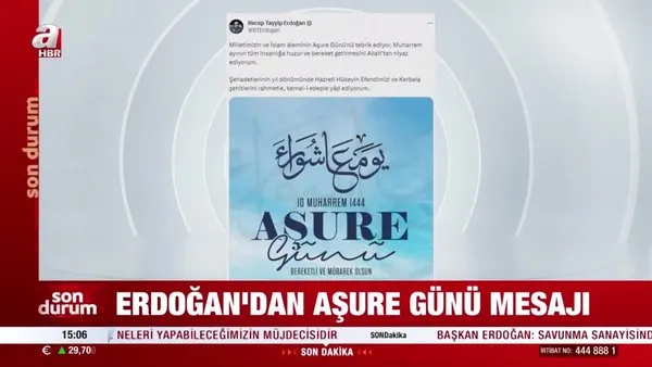 Başkan Erdoğan'dan aşure günü mesajı | Video
