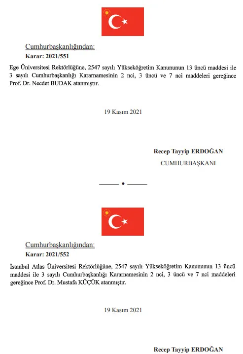Son dakika: Dört üniversiteye yeni rektör | Atama kararları Resmi Gazete’de