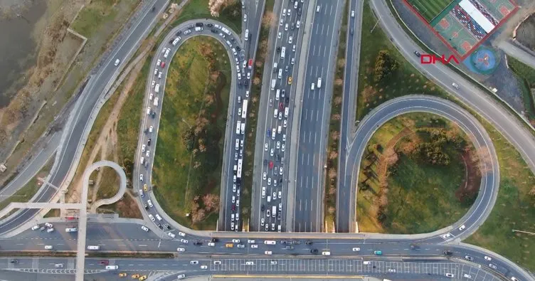 İstanbul trafiğine ’koronavirüs’ etkisi havadan böyle görüntülendi