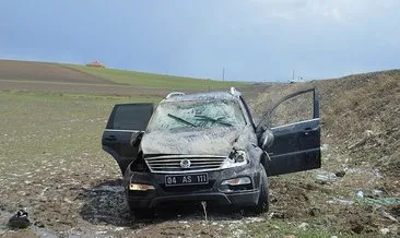 Ağrı’da doluda 4 araç şarampole yuvarlandı, Başkan Sebahattin Sarı yaralandı