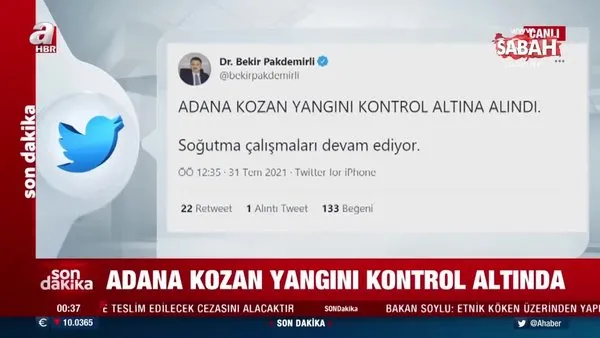 SON DAKİKA: Bakan Pakdemirli, Adana Kozan'daki yangının da kontrol altına alındığını açıkladı | Video