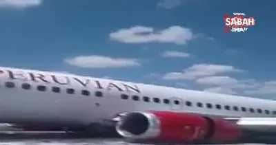 Peru Havayolları’na ait uçak gövdesinin üzerine iniş yaptı