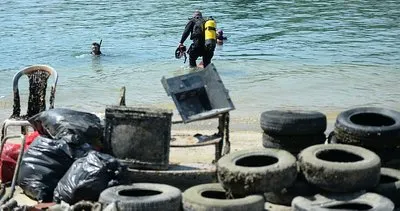 Gönüllü dalgıçların Sapanca Gölü’nden çıkardıkları atıklar görenleri şaşkına çevirdi