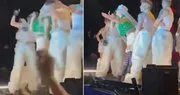 Hande Yener'de konserde siyasi şov! Skandal görüntülere tepki yağdı
