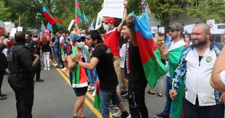 ABD’de Azerbaycanlılar, Ermenilerin protestosunu bastırdı