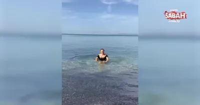 Pınar Aylin denizde yüzdüğü anları paylaştı | Video