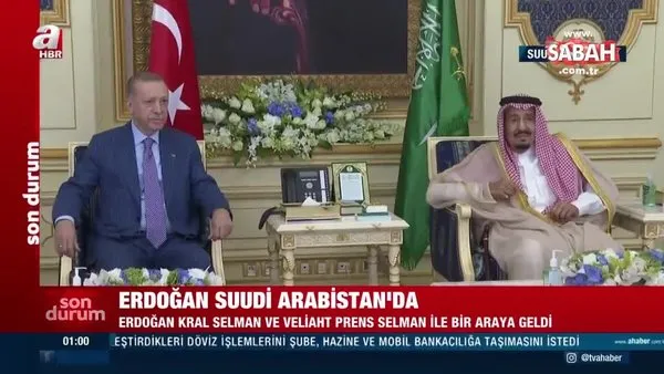 Son dakika: Başkan Erdoğan, Suudi Arabistan'a geldi! Kral Selman'la kritik görüşme | Video