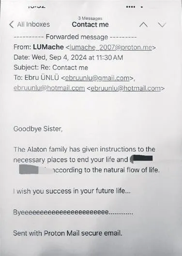 Leyla Alaton oğlu Efe Eros Günyeli’yi Bu bir itibar terörüdür sözleriyle savundu! Tehdit belgesi asılsız...