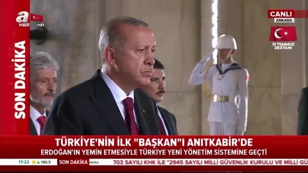 Cumhurbaşkanı Erdoğan Anıtkabir'de saygı duruşunda bulundu