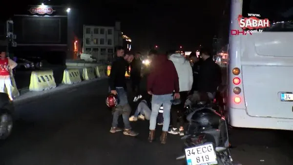 Fatih'te motosikletin çarptığı kişi yaralandı | Video