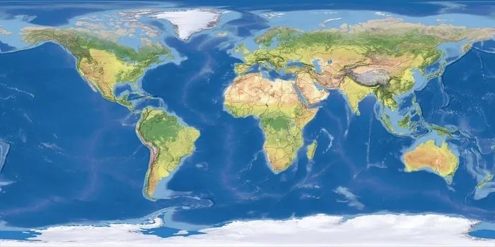 Büyük Dünya Haritası - Dünya Siyasi Haritası ile Renkli, Yüksek
