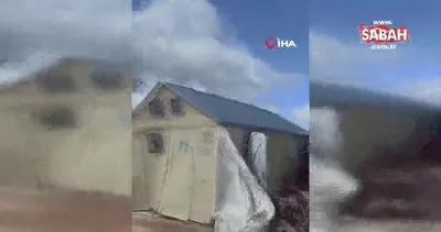 İdlib’te fırtına nedeniyle çadırlar uçtu | Video