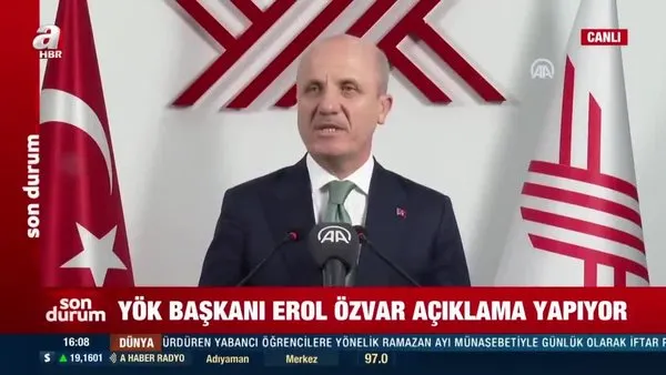 SON DAKİKA: YÖK Başkanı Erol Özvar'dan yüz yüze eğitim açıklaması | Video