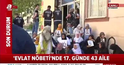 PKK’nın kaçırdığı çocukları isteyen ailelerin Diyarbakır HDP il binası önündeki oturma eylemi 17.gününde