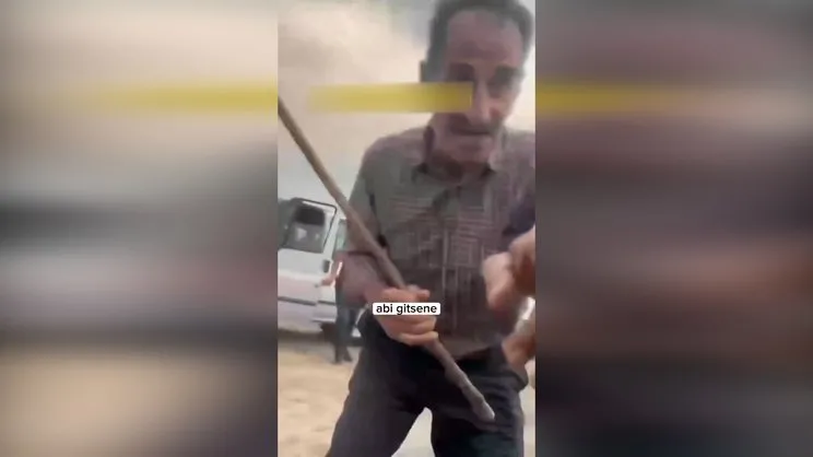 Kayseri’de yılkı atlarını görüntüleyen aileye saldırı anı kamerada