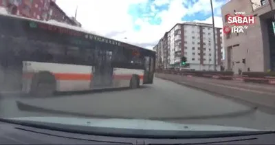 Halk otobüsü şoförünün trafik kurallarını hiçe saydığı anlar kamerada | Video