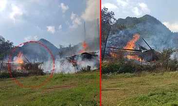 Artvin’de korkutan yangın! Tek katlı evi alevler sardı: Yanındakine de küle çevirdi! #artvin