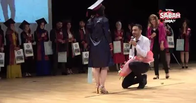 Sivas’ta mezuniyet töreninde sürpriz evlilik teklifi