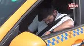 İstanbul’da kaza sonrası sızan taksici kamerada