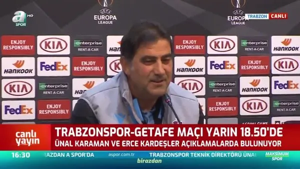 Trabzonspor - Getafe Ünal Karaman Maç Öncesi Basın Toplantısı Düzenledi