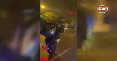 Beşiktaş’ta motosiklet sürücüsünün tehlikeli yolculuğu kamerada | Video