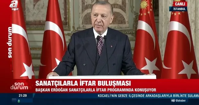 Son dakika: Sanatçılarla iftar buluşması! Başkan Erdoğan'dan önemli açıklamalar: Sanatçılarımızın emeğine sahip çıkıyoruz