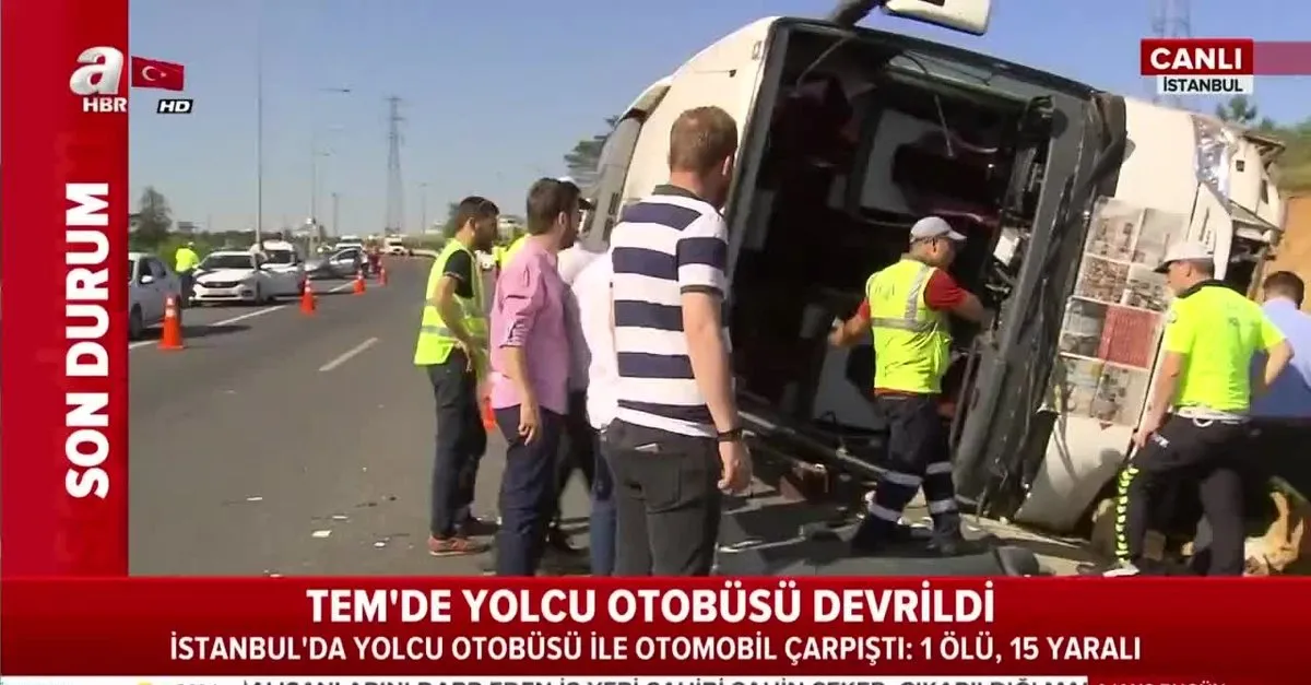 Istanbul Umraniye Tem Baglanti Yolunda Otobus Devrildi 1 Olu 15 Yarali Videosunu Izle Son Dakika Haberleri